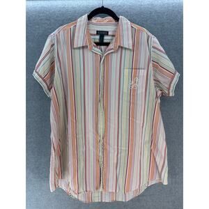 Ralph Lauren Women's sz XL Striped Pastel Colors Sleep Shirt Button Down Cotton